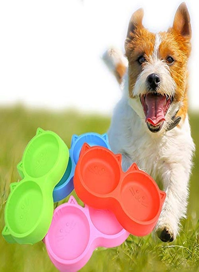 Pups&Pets Pet Feeding Bowl - Cat Face Shaped Double Food and Water Bowl for Dogs and Cats (Multi Color) - Pack of 1 - Image 4